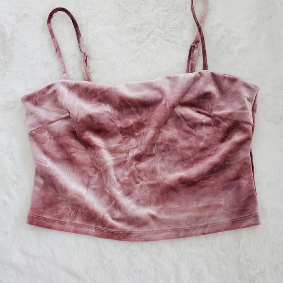 Forever 21 Pink velvet pink crop top (L) - Picture 1 of 4